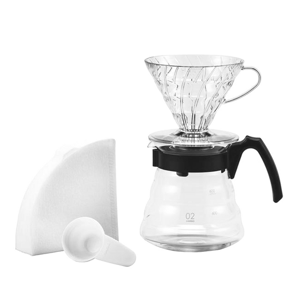 Hario V60 Coffee Pourover Kit with Glass Decanter