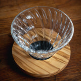 Hario V60-02 Glass & Olive Wood Coffee Dripper